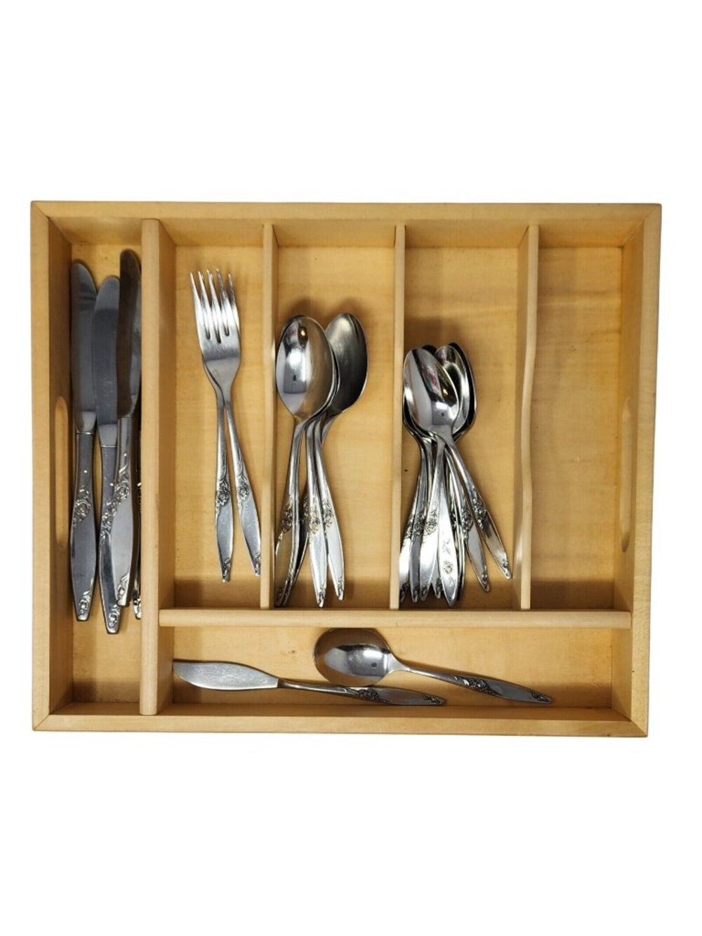 Oneida West Bend TWILIGHT ROSE Stainless Flatware 12 Teaspoons Knives Forks 25pc